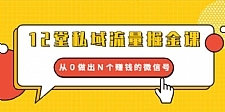 12堂私域流量掘金课：从0做出N个赚钱的微信号【完结】